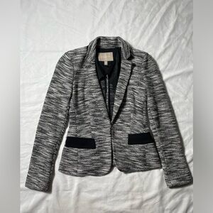 Banana Republic Blazer Women's 0P Gray Tweed Notch Lapel Single Breasted Jacket
